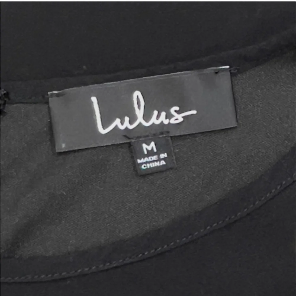 Lulus Black & White Embroidered Mini Dress M - Picture 10 of 11